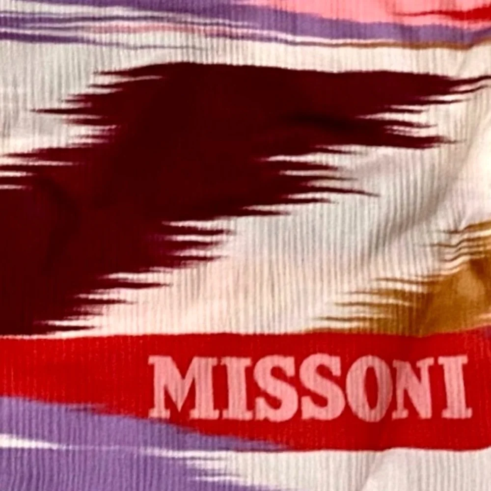 MISSONI Pink Red Multi Shades Printed 100% Silk Scarf NWT